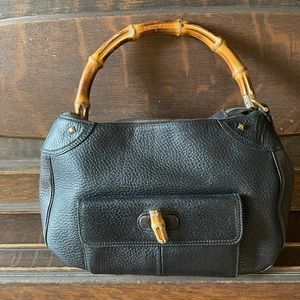 Vintage Gucci bamboo handle leather bag